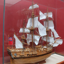 Load image into Gallery viewer, x SOLD Captain Cook HMAS Endeavour Model Ship with Cedar and Glass Display Case. B12906