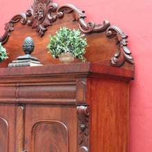 Load image into Gallery viewer, Antique Australian Cedar Three Door Sideboard with Ornately Carved Backboard. B13147