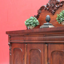 Load image into Gallery viewer, Antique Australian Cedar Three Door Sideboard with Ornately Carved Backboard. B13147
