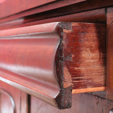 Load image into Gallery viewer, Antique Australian Cedar Three Door Sideboard with Ornately Carved Backboard. B13147
