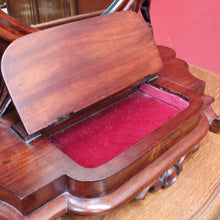 Load image into Gallery viewer, x SOLD Australian Cedar Antique Vanity Mirror with Velvet Lined Trinket Compartment. B12893
