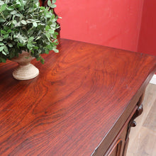 Load image into Gallery viewer, Antique Australian Cedar Three Door Sideboard with Ornately Carved Backboard. B13147