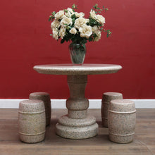Load image into Gallery viewer, Solid Granite Outdoor Garden Table with Four Matching Stools. B13148