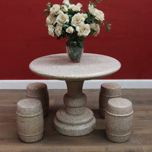 Load image into Gallery viewer, Solid Granite Outdoor Garden Table with Four Matching Stools. B13148