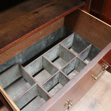 Load image into Gallery viewer, English Mahogany Antique Sideboard Servery with Mirror Back and Two Keys. B12892