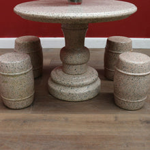 Load image into Gallery viewer, Solid Granite Outdoor Garden Table with Four Matching Stools. B13148