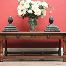 Load image into Gallery viewer, x SOLD Vintage French Oak Coffee Table with Double H-Stretcher Base and Turned Legs. B12256