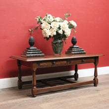 Load image into Gallery viewer, x SOLD Vintage French Oak Coffee Table with Double H-Stretcher Base and Turned Legs. B12256