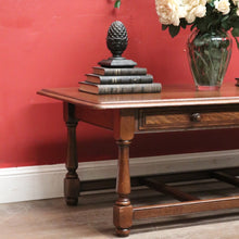 Load image into Gallery viewer, x SOLD Vintage French Oak Coffee Table with Double H-Stretcher Base and Turned Legs. B12256