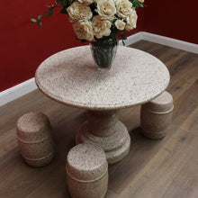 Load image into Gallery viewer, Solid Granite Outdoor Garden Table with Four Matching Stools. B13148