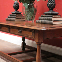 Load image into Gallery viewer, x SOLD Vintage French Oak Coffee Table with Double H-Stretcher Base and Turned Legs. B12256