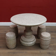 Load image into Gallery viewer, Solid Granite Outdoor Garden Table with Four Matching Stools. B13148