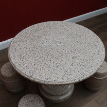 Load image into Gallery viewer, Solid Granite Outdoor Garden Table with Four Matching Stools. B13148