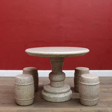 Load image into Gallery viewer, Solid Granite Outdoor Garden Table with Four Matching Stools. B13148