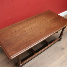 Load image into Gallery viewer, x SOLD Vintage French Oak Coffee Table with Double H-Stretcher Base and Turned Legs. B12256