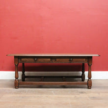Load image into Gallery viewer, x SOLD Vintage French Oak Coffee Table with Double H-Stretcher Base and Turned Legs. B12256