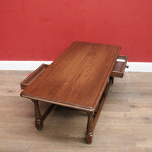 Load image into Gallery viewer, x SOLD Vintage French Oak Coffee Table with Double H-Stretcher Base and Turned Legs. B12256