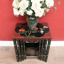 Load image into Gallery viewer, x SOLD Set of 4 Oriental Nesting Tables – Floral Design, Made in the People’s Republic of China. B12286