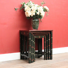 Load image into Gallery viewer, x SOLD Set of 4 Oriental Nesting Tables – Floral Design, Made in the People’s Republic of China. B12286