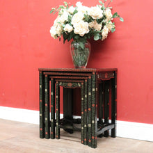 Load image into Gallery viewer, x SOLD Set of 4 Oriental Nesting Tables – Floral Design, Made in the People’s Republic of China. B12286