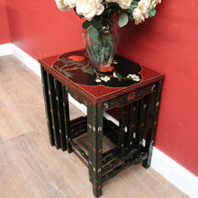 Load image into Gallery viewer, x SOLD Set of 4 Oriental Nesting Tables – Floral Design, Made in the People’s Republic of China. B12286
