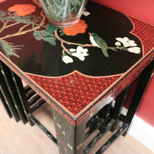 Load image into Gallery viewer, x SOLD Set of 4 Oriental Nesting Tables – Floral Design, Made in the People’s Republic of China. B12286