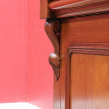 Load image into Gallery viewer, Antique Australian Cedar Two Height Bookcase with Glass Doors and Corbels. B12907