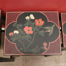 Load image into Gallery viewer, x SOLD Set of 4 Oriental Nesting Tables – Floral Design, Made in the People’s Republic of China. B12286