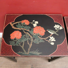 Load image into Gallery viewer, x SOLD Set of 4 Oriental Nesting Tables – Floral Design, Made in the People’s Republic of China. B12286