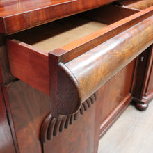 Load image into Gallery viewer, Antique English Mahogany Three Drawer, Three Door Sideboard Cabinet Circa 1850. B13152