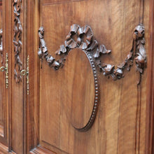 Load image into Gallery viewer, Antique French Walnut Two Height Bookcase with Carved Details and Glass Doors. B12910