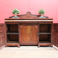 Load image into Gallery viewer, Antique English Mahogany Three Drawer, Three Door Sideboard Cabinet Circa 1850. B13152