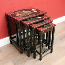 Load image into Gallery viewer, x SOLD Set of 4 Oriental Nesting Tables – Floral Design, Made in the People’s Republic of China. B12286