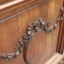 Load image into Gallery viewer, Antique French Walnut Two Height Bookcase with Carved Details and Glass Doors. B12910