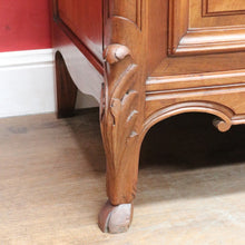 Load image into Gallery viewer, Antique French Walnut Two Height Bookcase with Carved Details and Glass Doors. B12910