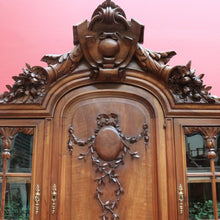 Load image into Gallery viewer, Antique French Walnut Two Height Bookcase with Carved Details and Glass Doors. B12910
