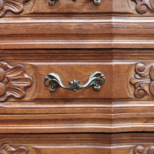 Load image into Gallery viewer, x SOLD French Antique Three Drawer Chest with Serpentine Top and Carved Motifs. B12842