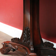 Load image into Gallery viewer, Antique Rosewood Regency Fold Over Card Games Table with Carved Base and Baize Interior. B12891