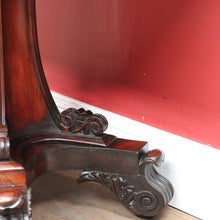 Load image into Gallery viewer, Antique Rosewood Regency Fold Over Card Games Table with Carved Base and Baize Interior. B12891