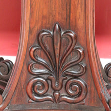 Load image into Gallery viewer, Antique Rosewood Regency Fold Over Card Games Table with Carved Base and Baize Interior. B12891