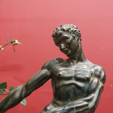 Load image into Gallery viewer, Art Deco Era Onyx & Bronze Sculpture – In the Style of Jean Marie Camus – “Man Pulling a Log” B12476