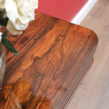 Load image into Gallery viewer, Antique Rosewood Regency Fold Over Card Games Table with Carved Base and Baize Interior. B12891