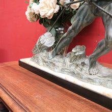 Load image into Gallery viewer, Art Deco Era Onyx & Bronze Sculpture – In the Style of Jean Marie Camus – “Man Pulling a Log” B12476