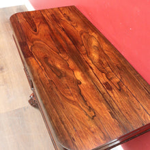 Load image into Gallery viewer, Antique Rosewood Regency Fold Over Card Games Table with Carved Base and Baize Interior. B12891