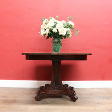 Load image into Gallery viewer, Antique Rosewood Regency Fold Over Card Games Table with Carved Base and Baize Interior. B12891
