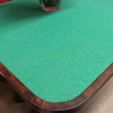 Load image into Gallery viewer, Antique Rosewood Regency Fold Over Card Games Table with Carved Base and Baize Interior. B12891