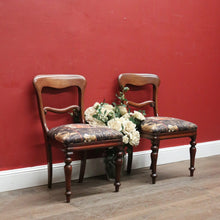 Load image into Gallery viewer, x SOLD Antique English Pair of Chairs with Oriental-Inspired Silk Seats and Turned Legs. B12477