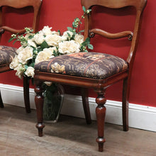 Load image into Gallery viewer, x SOLD Antique English Pair of Chairs with Oriental-Inspired Silk Seats and Turned Legs. B12477
