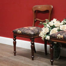 Load image into Gallery viewer, x SOLD Antique English Pair of Chairs with Oriental-Inspired Silk Seats and Turned Legs. B12477