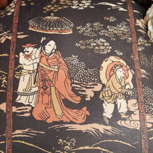 Load image into Gallery viewer, x SOLD Antique English Pair of Chairs with Oriental-Inspired Silk Seats and Turned Legs. B12477